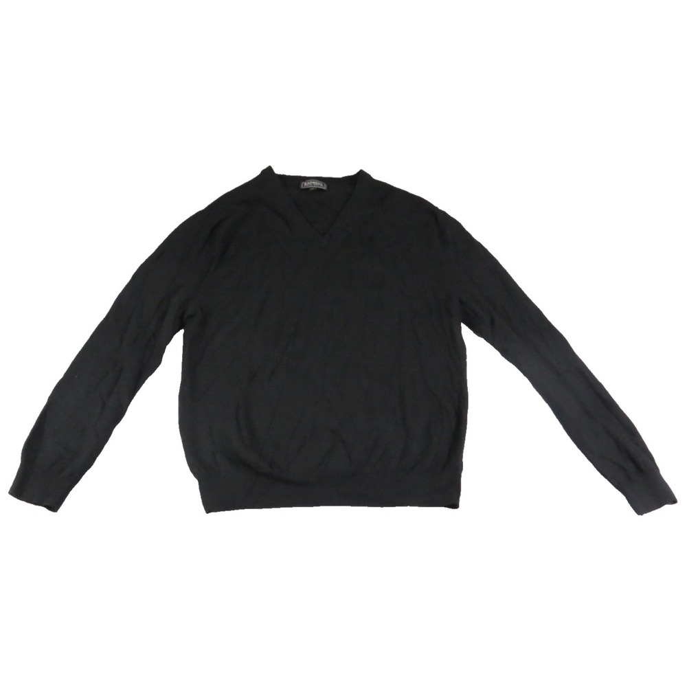 Express Sweater Mens XL Merino Wool V Neck Black Lightweight Classic Knit Soft
